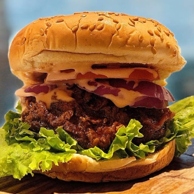 Chick'n Mushroom Burger.