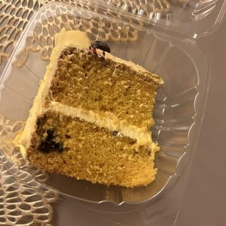 Vegan Lemon Blueberry Cake - slice